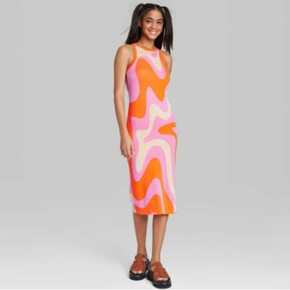 Wild Fable Size Large sleeveless pink and orange dress